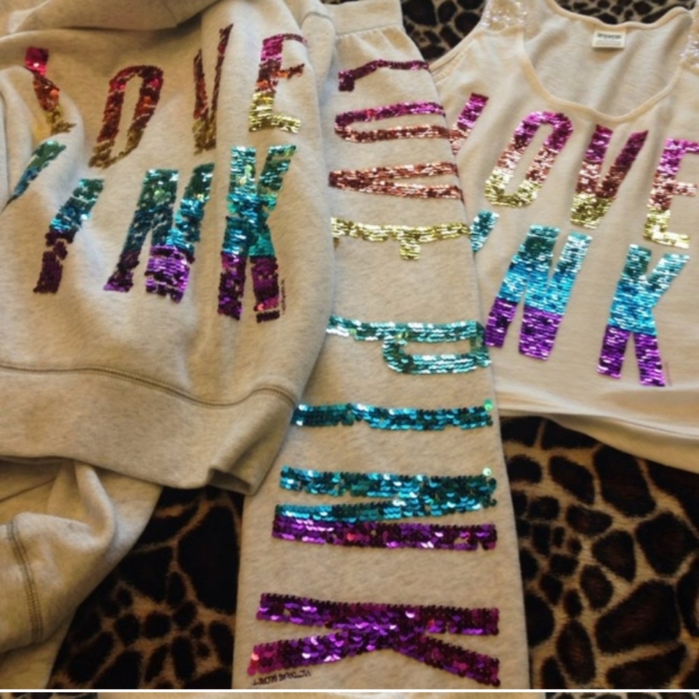 PINK Victoria's Secret rainbow bling outfit
